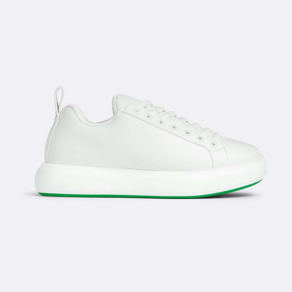 Side view of Bottega Veneta Unisex Pillow Sneaker in white leather