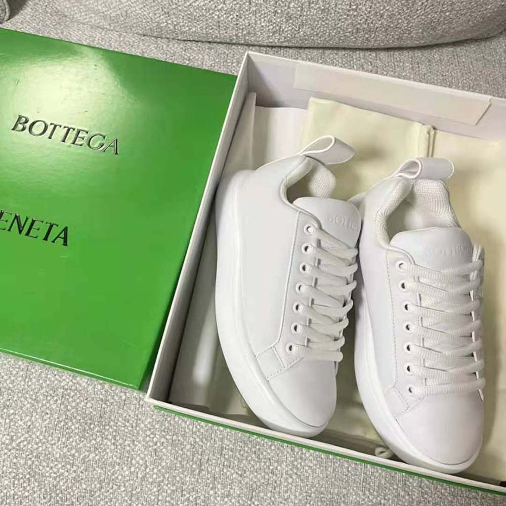 Bottega Veneta Unisex Pillow Sneaker Padded Leather Lace-up Sneakers-White - image 4
