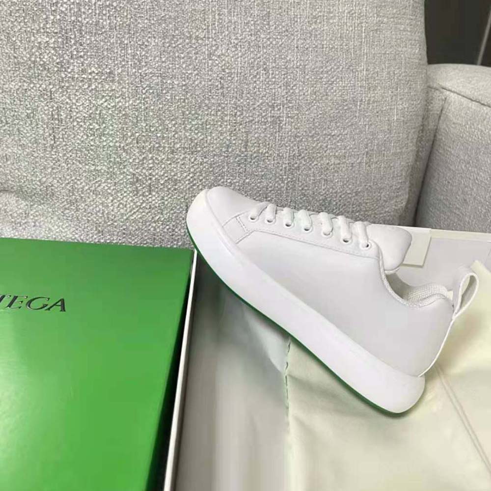 Bottega Veneta Unisex Pillow Sneaker Padded Leather Lace-up Sneakers-White - image 8