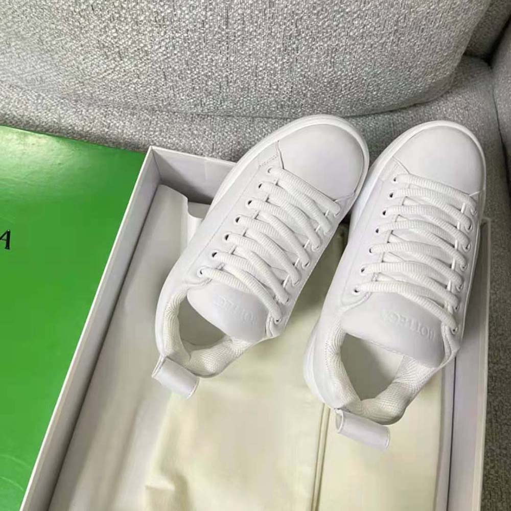 Bottega Veneta Unisex Pillow Sneaker Padded Leather Lace-up Sneakers-White - image 5