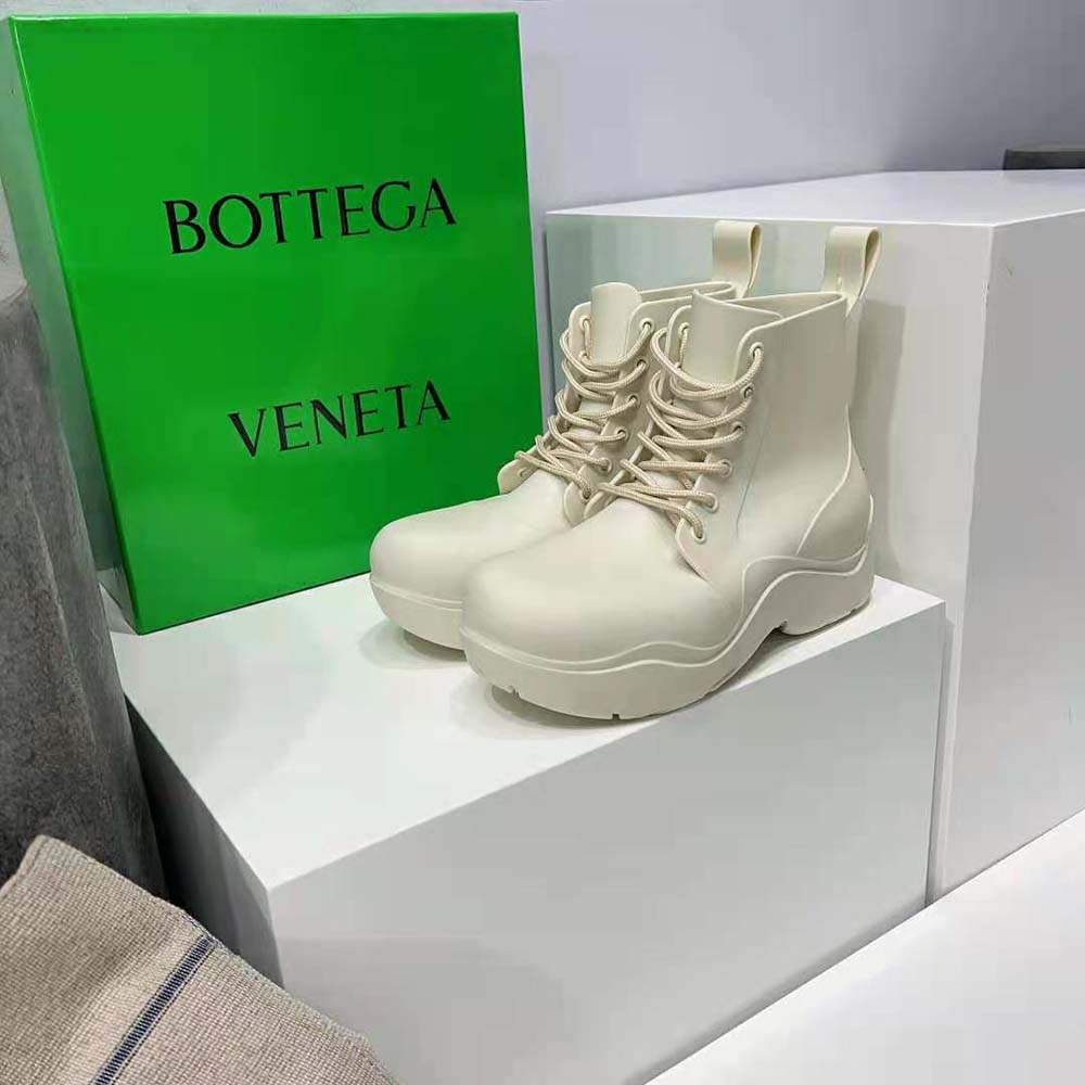 Bottega Veneta Unisex Puddle Lace-Up Ankle Boot-White - image 4