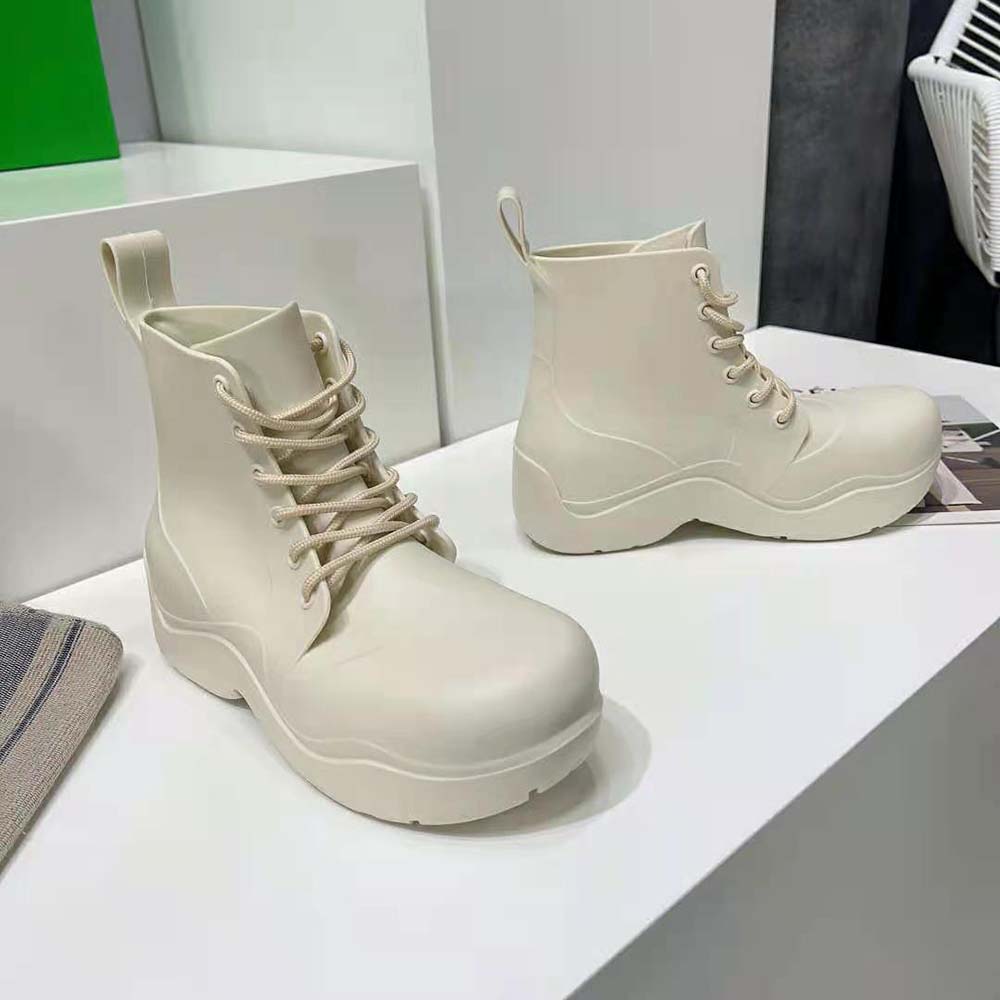 Bottega Veneta Unisex Puddle Lace-Up Ankle Boot-White - image 6