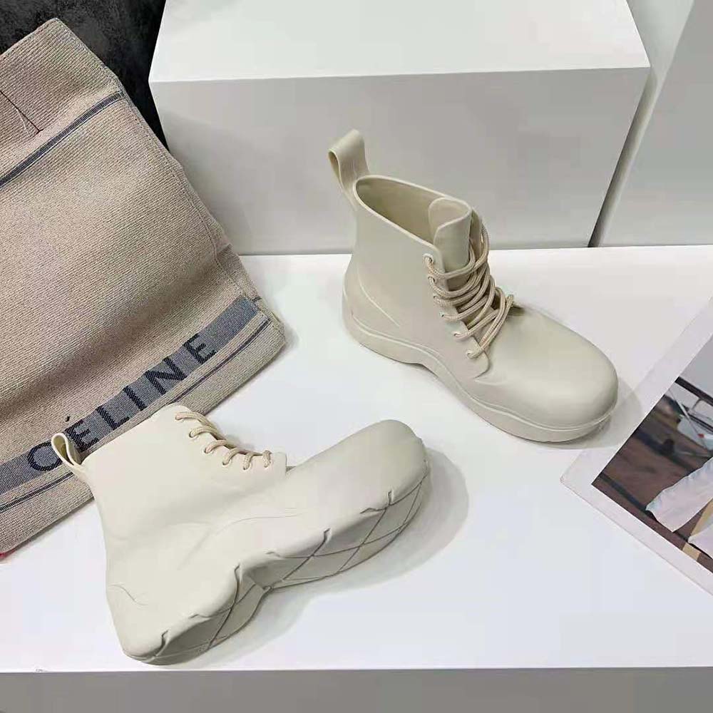 Bottega Veneta Unisex Puddle Lace-Up Ankle Boot-White - image 7