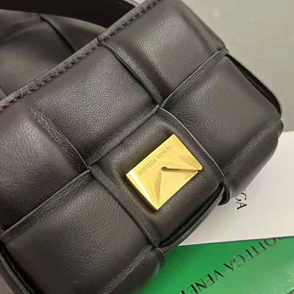 Bottega Veneta Women Candy Padded Cassette Mini Padded Intreccio Leather Cross-Body Bag-Black - image 9