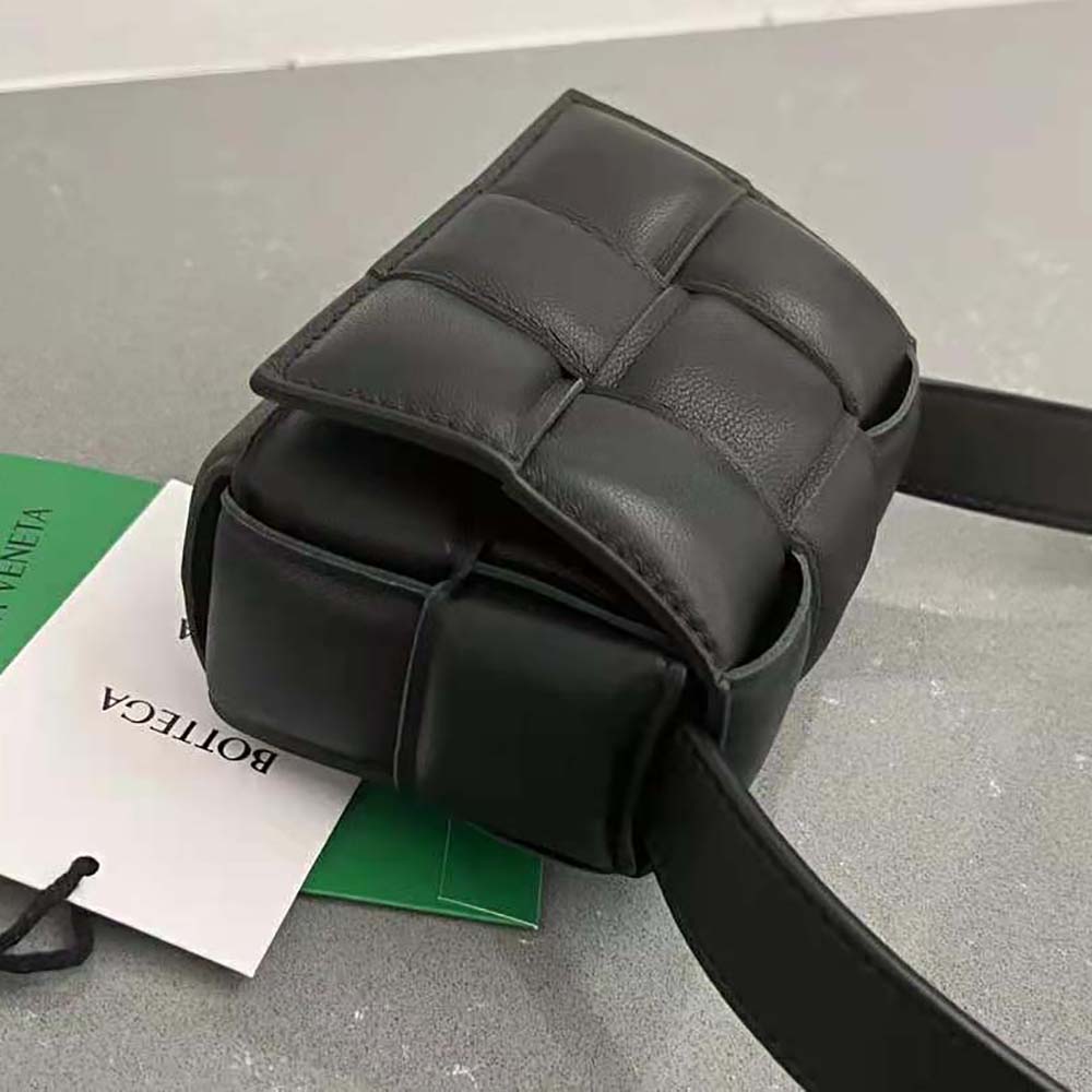 Bottega Veneta Women Candy Padded Cassette Mini Padded Intreccio Leather Cross-Body Bag-Black - image 5