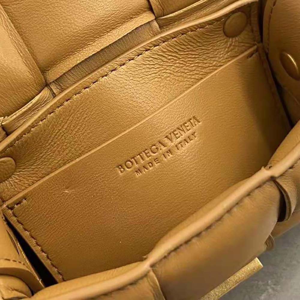 Bottega Veneta Women Candy Padded Cassette Mini Padded Intreccio Leather Cross-Body Bag-Brown - image 10