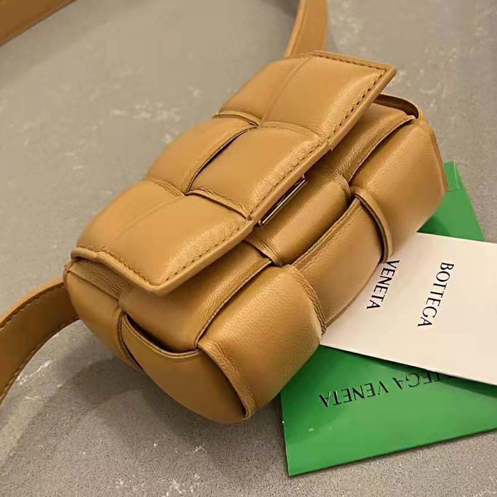 Bottega Veneta Women Candy Padded Cassette Mini Padded Intreccio Leather Cross-Body Bag-Brown - image 5