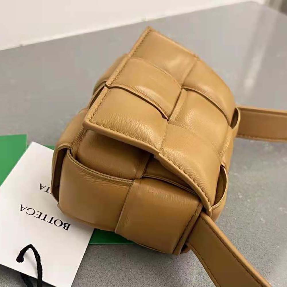 Bottega Veneta Women Candy Padded Cassette Mini Padded Intreccio Leather Cross-Body Bag-Brown - image 4