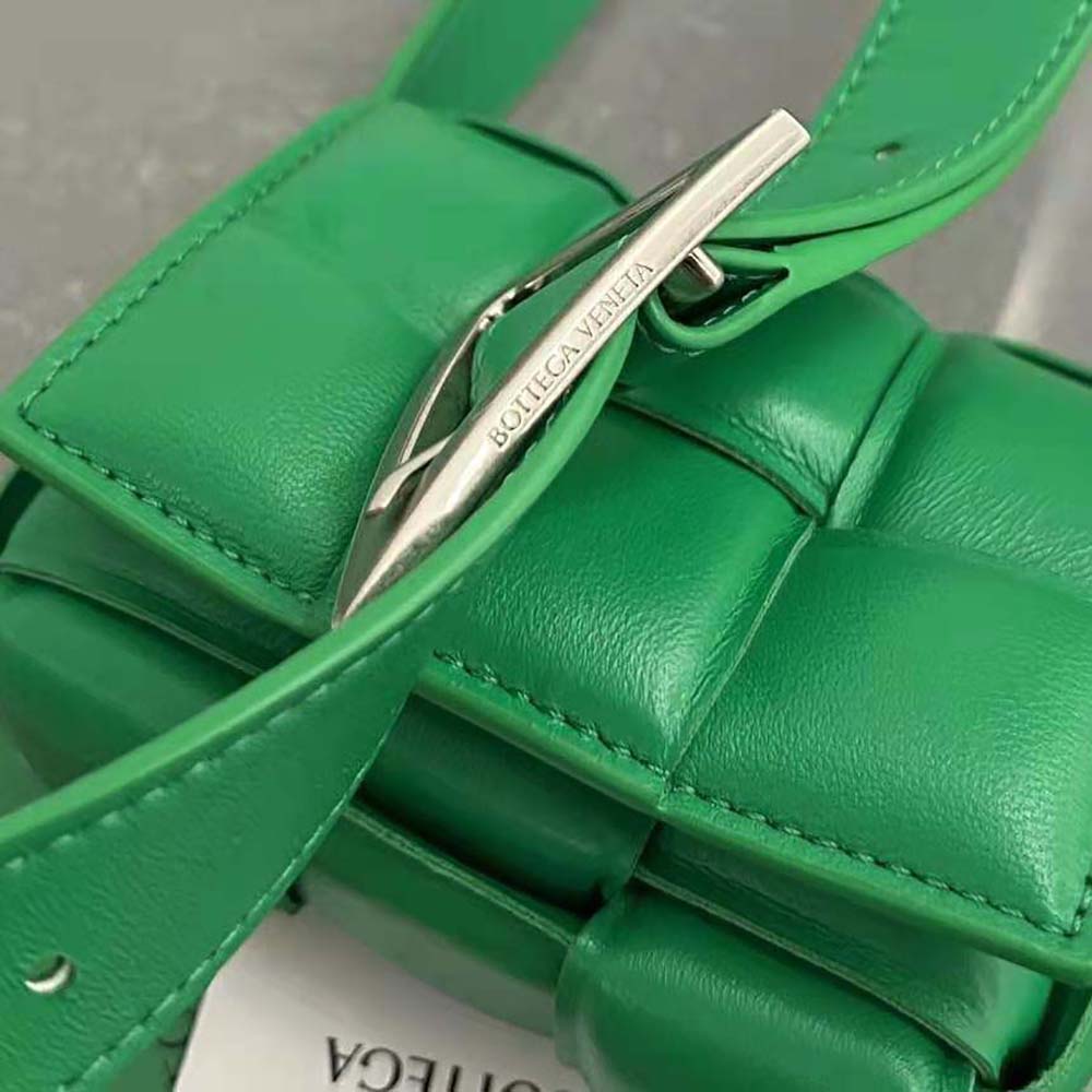 Bottega Veneta Women Candy Padded Cassette Mini Padded Intreccio Leather Cross-Body Bag-Green - image 7