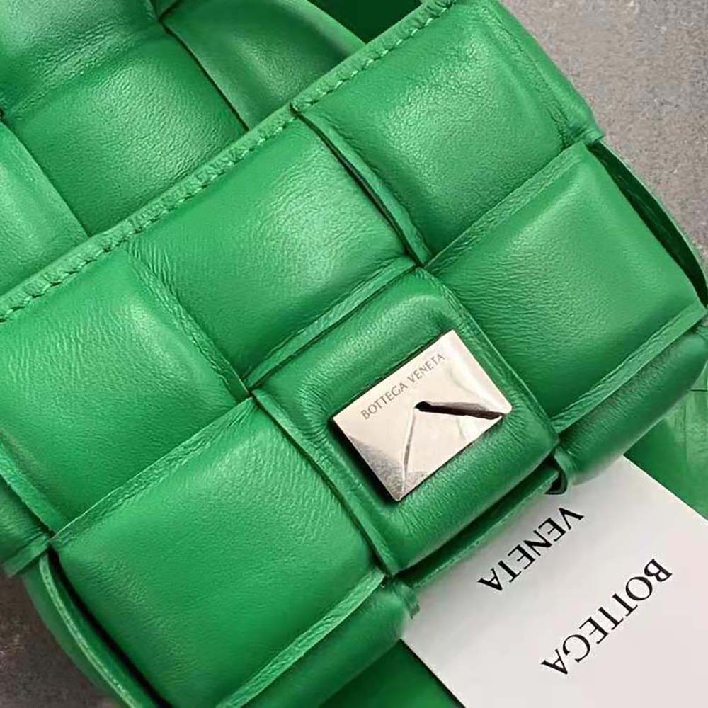 Bottega Veneta Women Candy Padded Cassette Mini Padded Intreccio Leather Cross-Body Bag-Green - image 10
