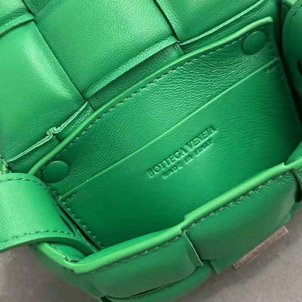 Bottega Veneta Women Candy Padded Cassette Mini Padded Intreccio Leather Cross-Body Bag-Green - image 9
