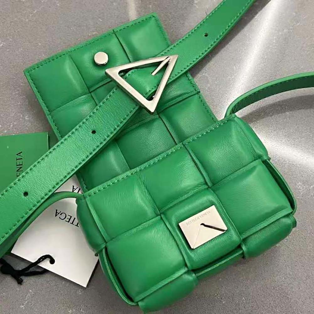 Bottega Veneta Women Candy Padded Cassette Mini Padded Intreccio Leather Cross-Body Bag-Green - image 6