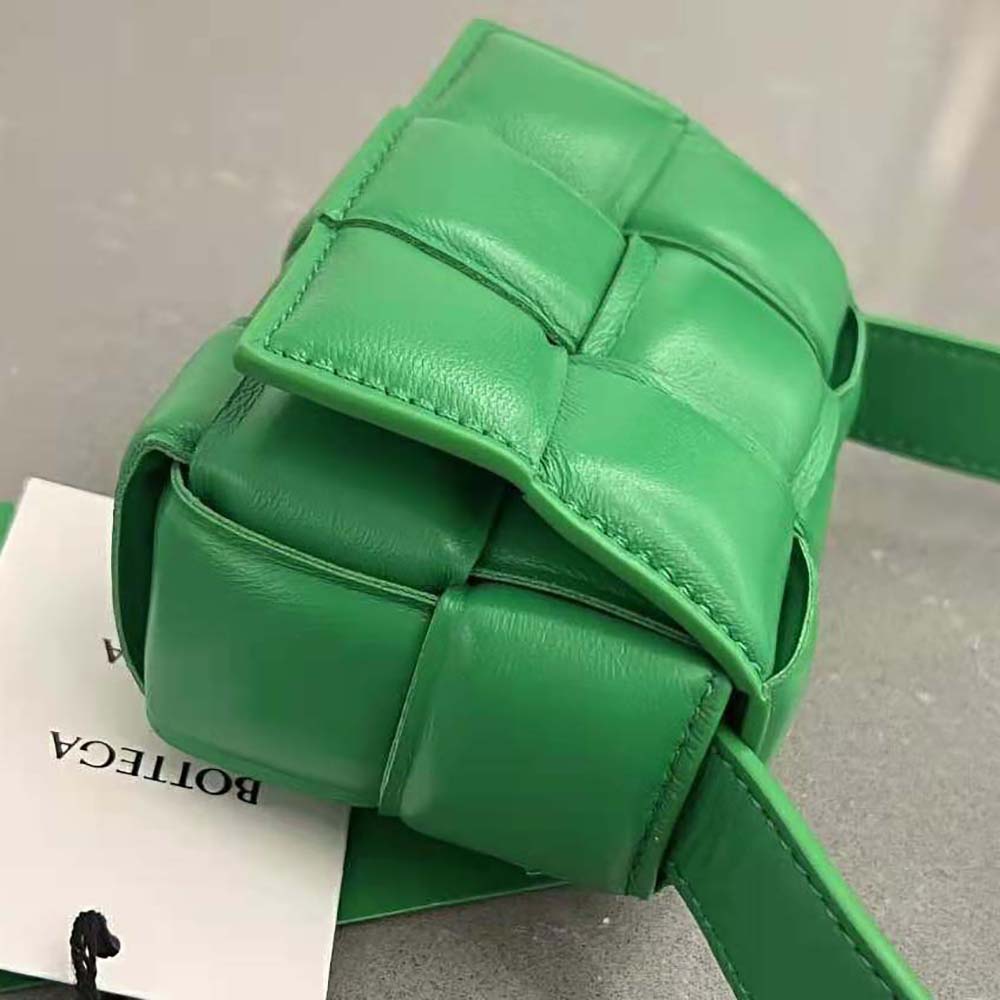 Bottega Veneta Women Candy Padded Cassette Mini Padded Intreccio Leather Cross-Body Bag-Green - image 5