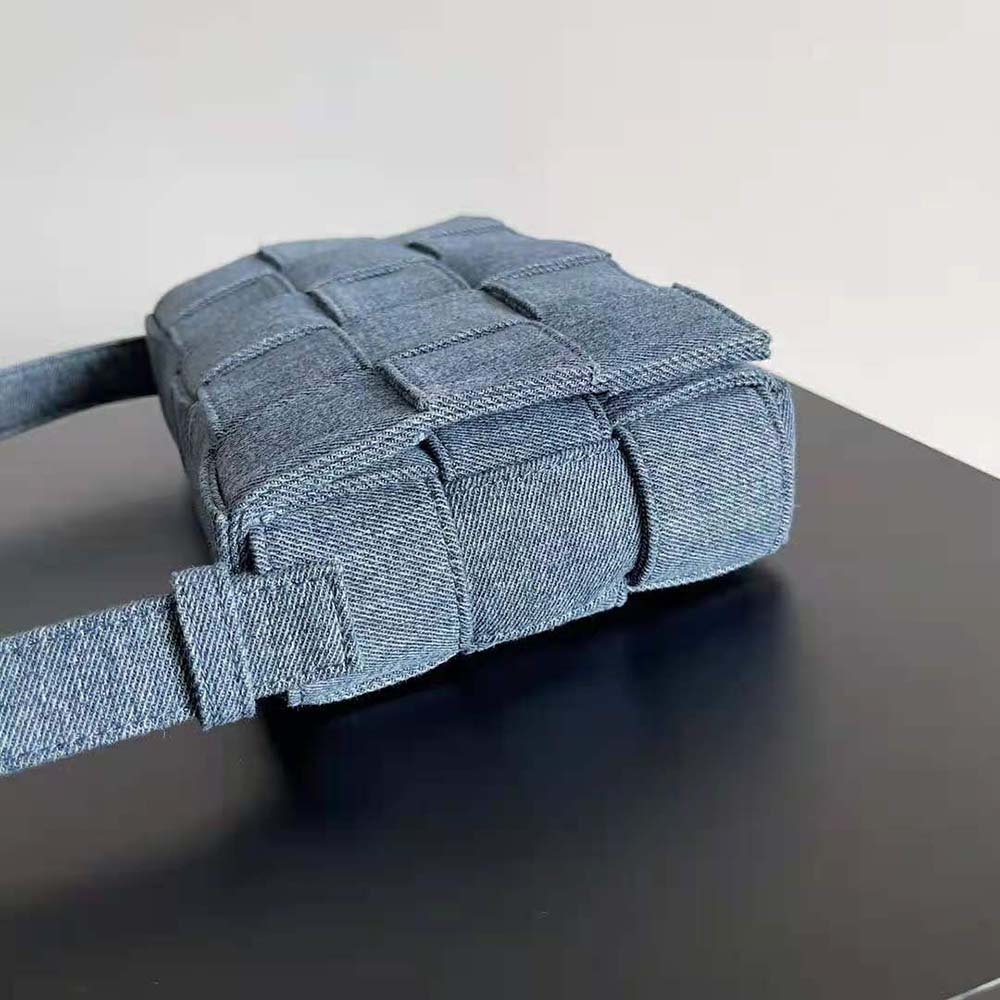 Bottega Veneta Women Cassette Intreccio Washed Denim Cross-Body Bag - image 6