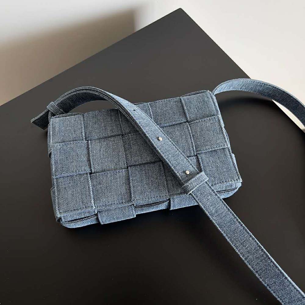 Bottega Veneta Women Cassette Intreccio Washed Denim Cross-Body Bag - image 5