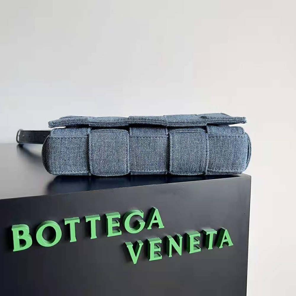 Bottega Veneta Women Cassette Intreccio Washed Denim Cross-Body Bag - image 7