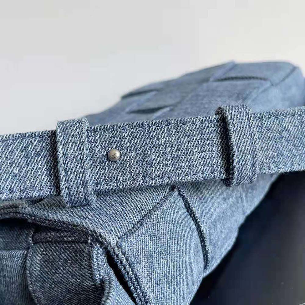 Bottega Veneta Women Cassette Intreccio Washed Denim Cross-Body Bag - image 10