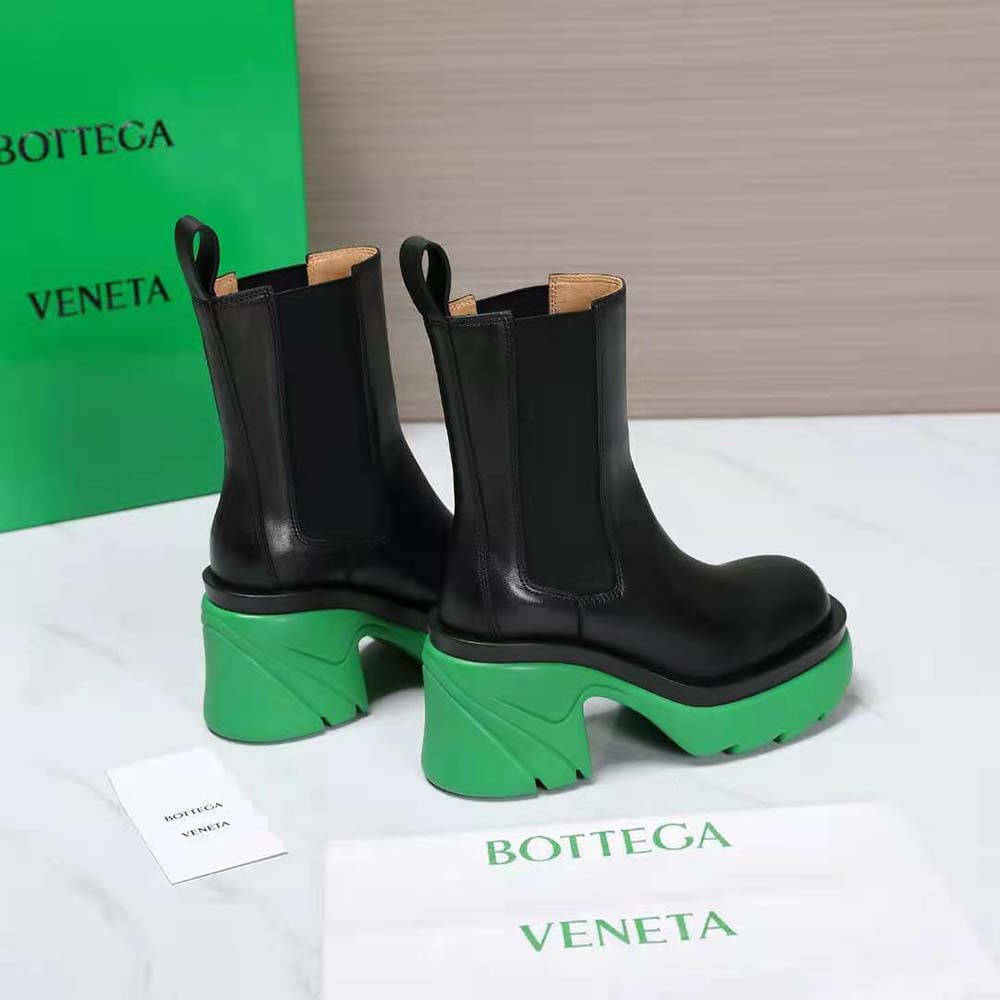 Bottega Veneta Women Flash Ankle Chelsea Boot Shearling-Green - image 7