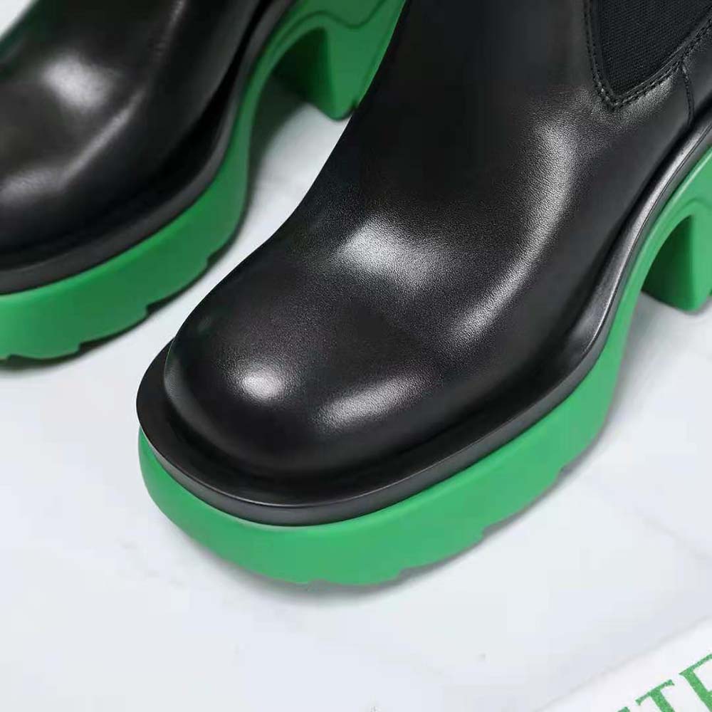 Bottega Veneta Women Flash Ankle Chelsea Boot Shearling-Green - image 9