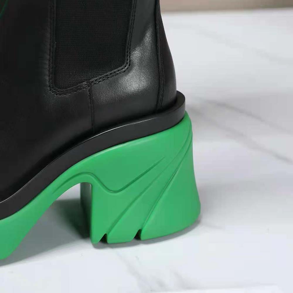 Bottega Veneta Women Flash Ankle Chelsea Boot Shearling-Green - image 8
