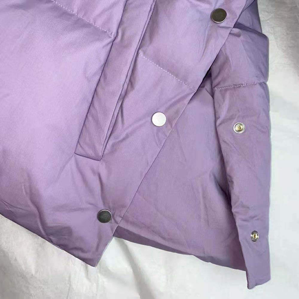 Bottega Veneta Women Frosted Poplin Puffer Jacket-Purple - image 7
