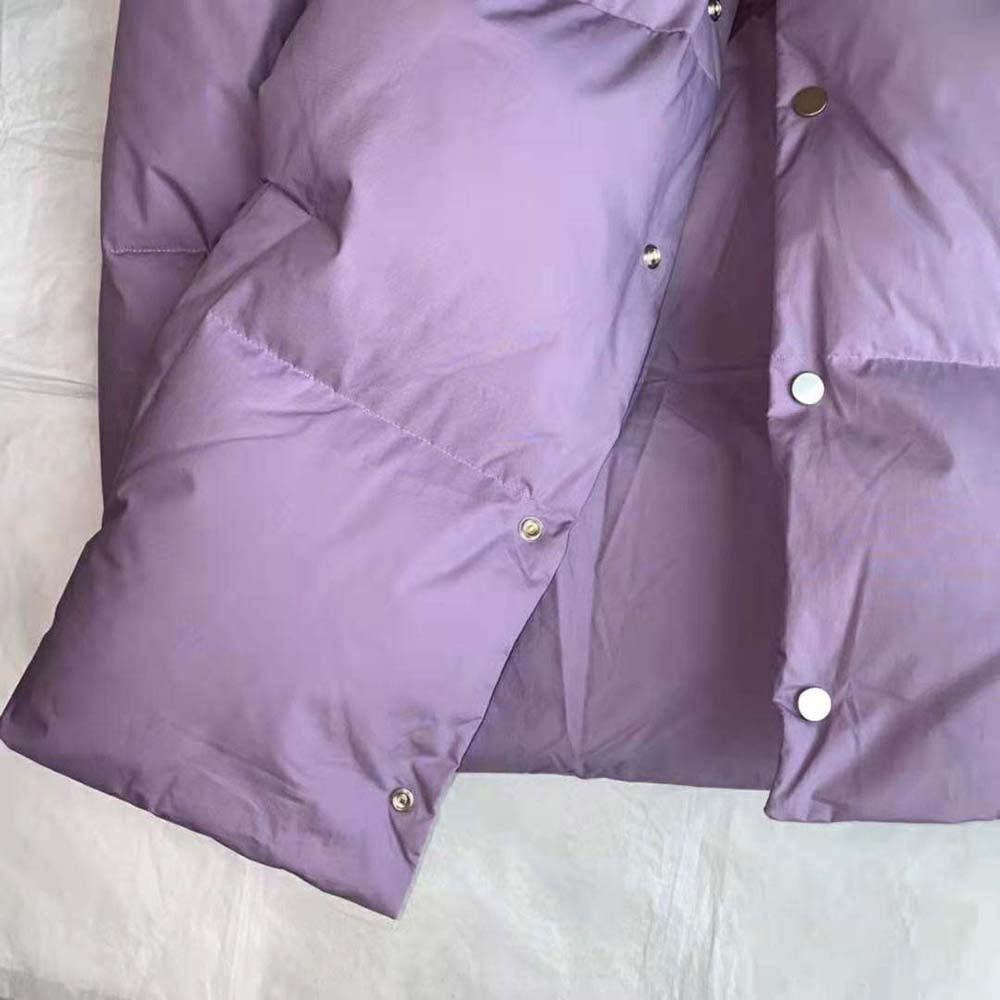 Bottega Veneta Women Frosted Poplin Puffer Jacket-Purple - image 10