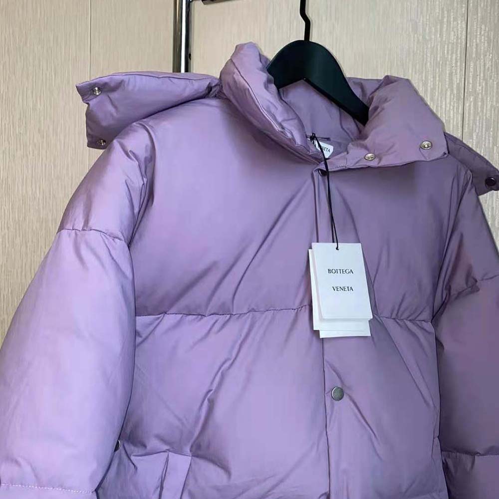 Bottega Veneta Women Frosted Poplin Puffer Jacket-Purple - image 5