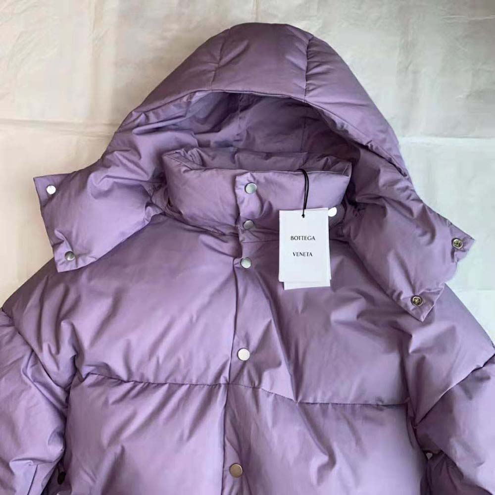 Bottega Veneta Women Frosted Poplin Puffer Jacket-Purple - image 6
