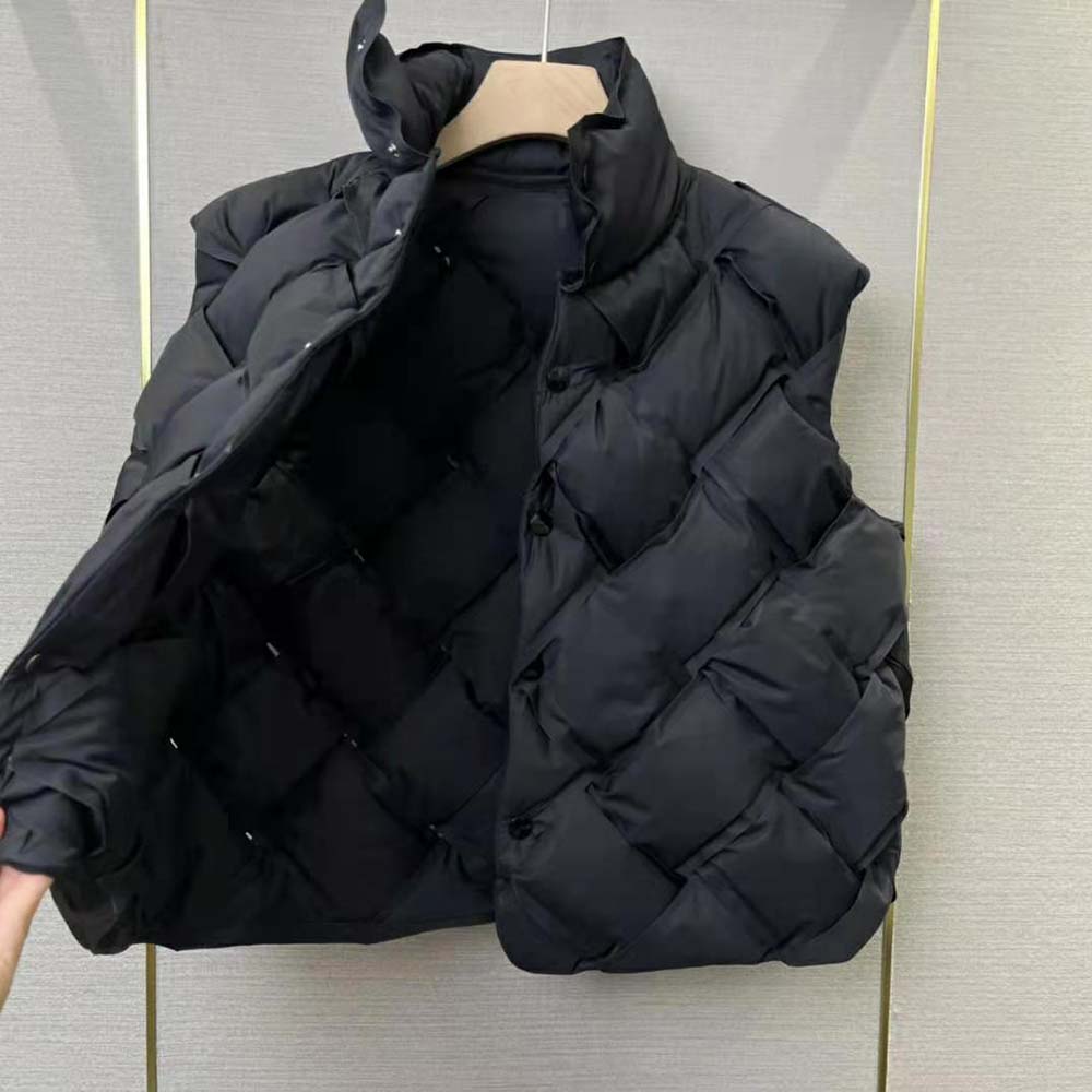 Bottega Veneta Women Intreccio Tech Nylon Vest-Black - image 4