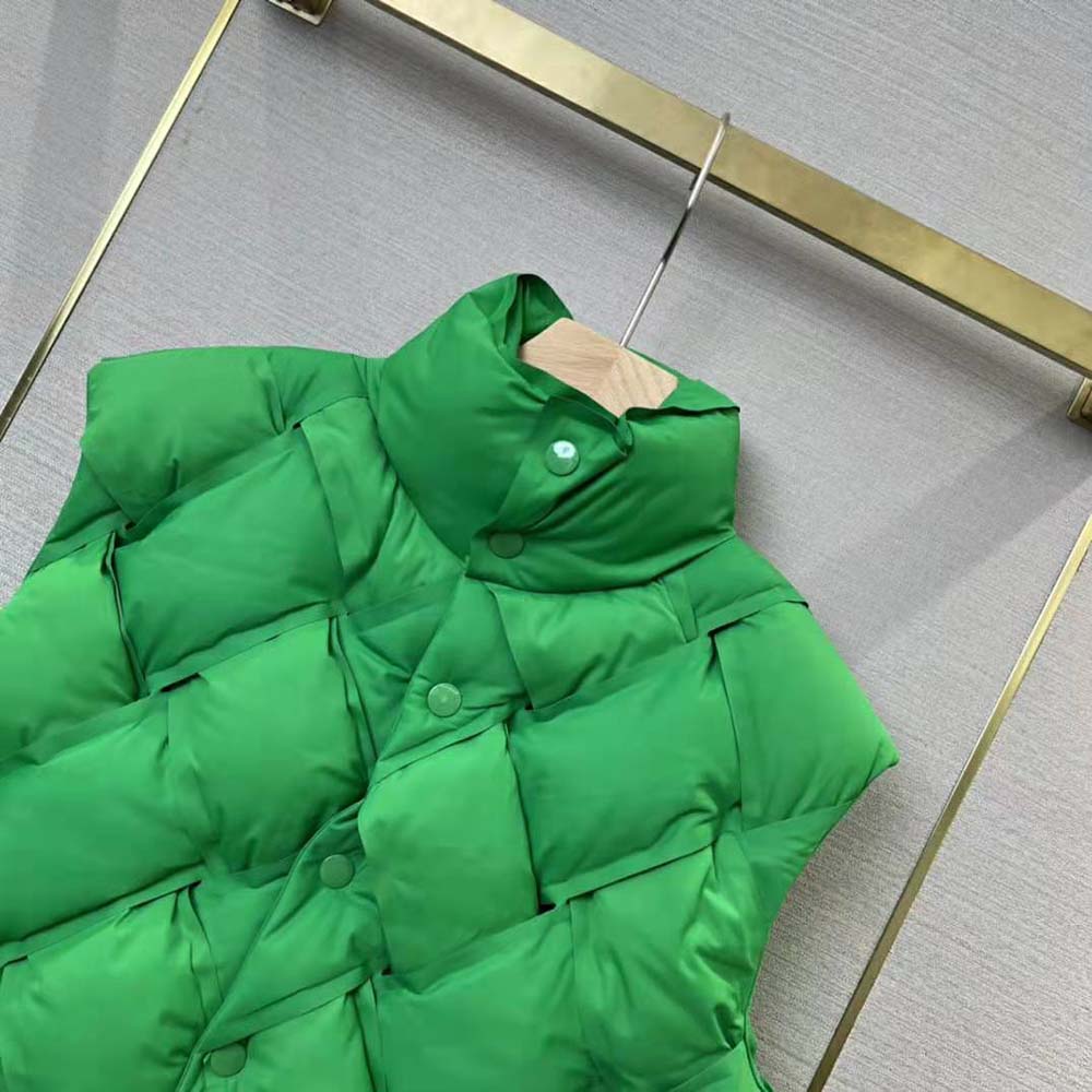 Bottega Veneta Women Intreccio Tech Nylon Vest-Green - image 5