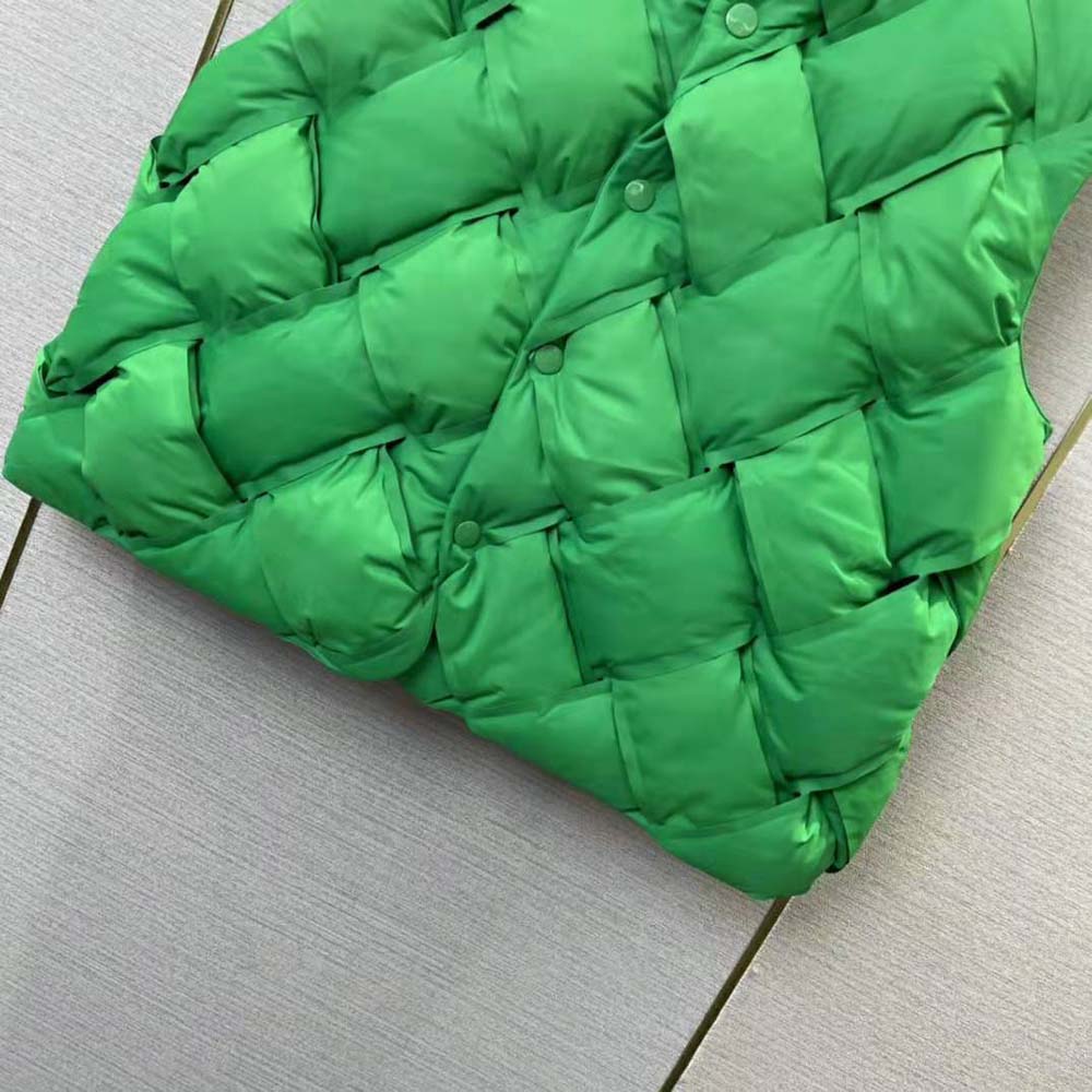 Bottega Veneta Women Intreccio Tech Nylon Vest-Green - image 8