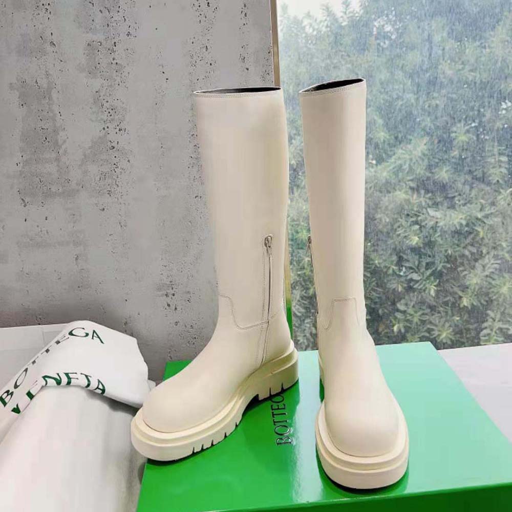 Close-up of chunky lug sole on Bottega Veneta Women Lug Boot