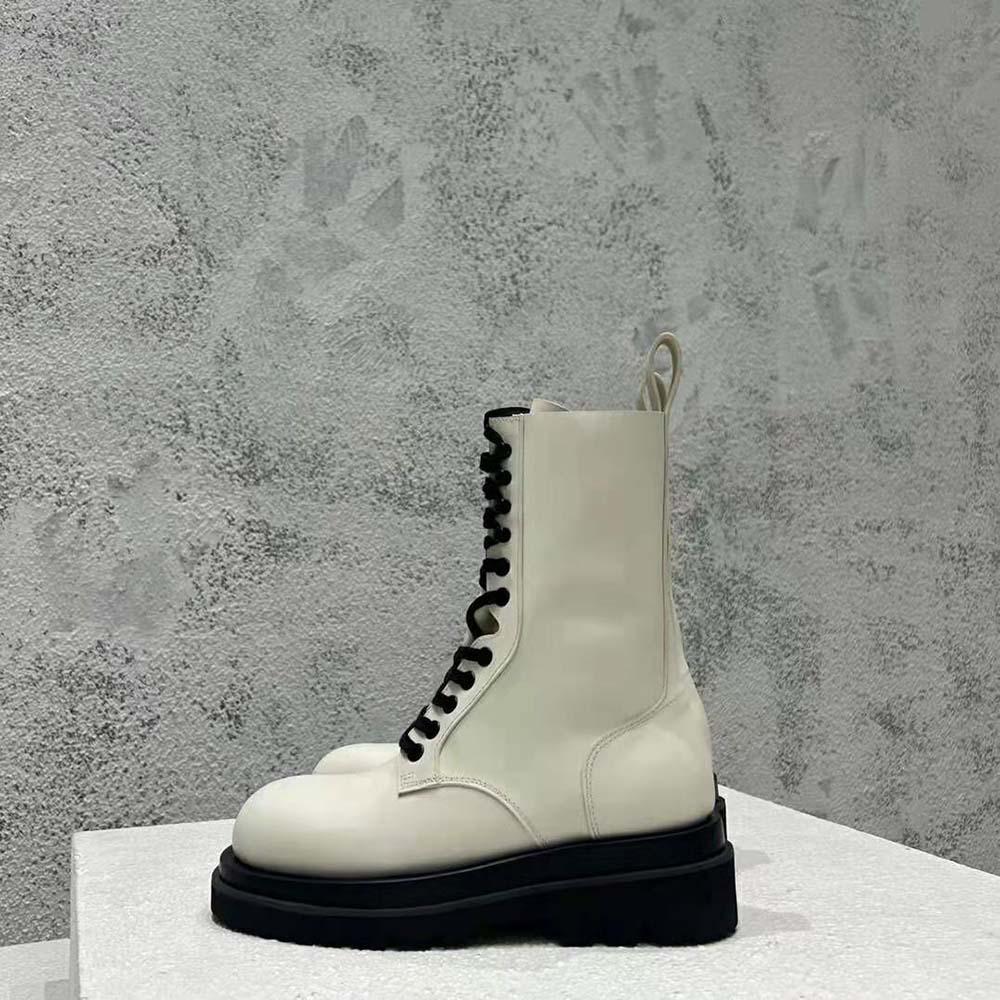 Bottega Veneta Women Lug Lace-Up Boot in Calfskin Leather-White - image 6