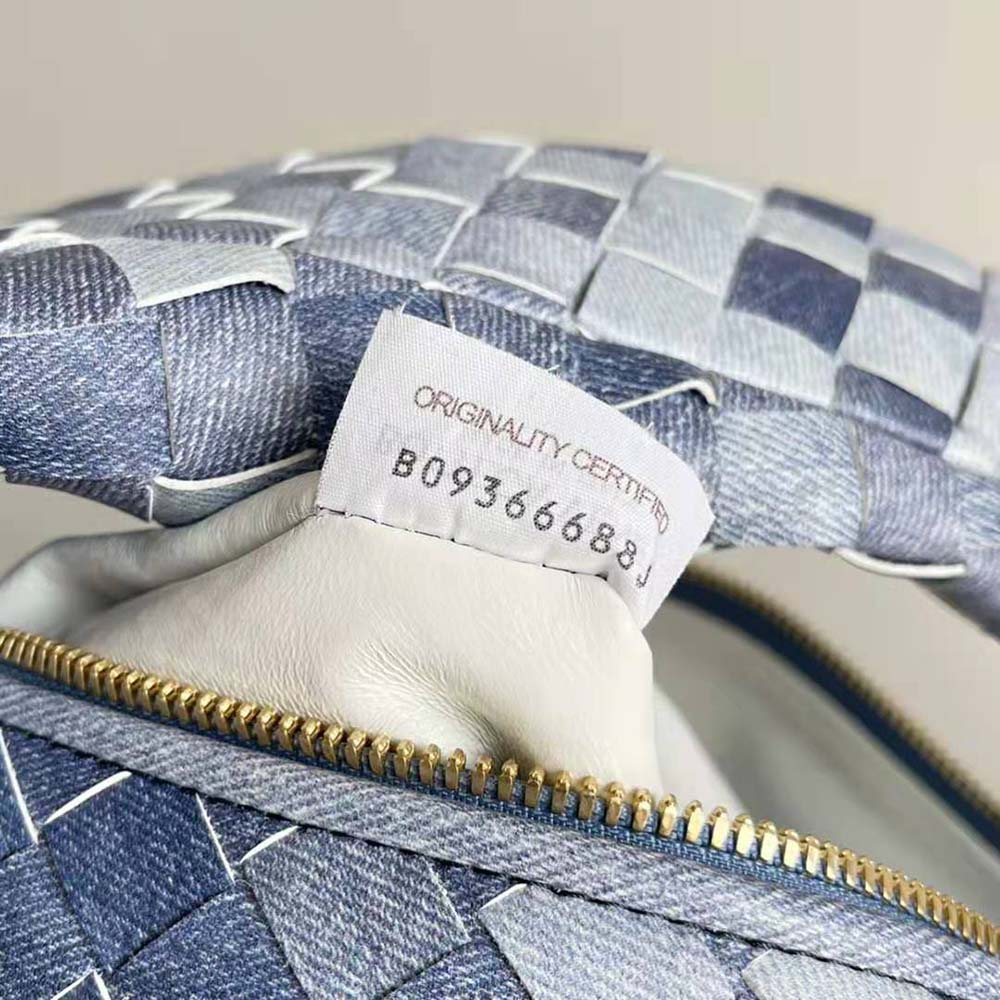 Bottega Veneta Women Mini Jodie Intrecciato Denim Effect Leather Top Handle Bag - image 8