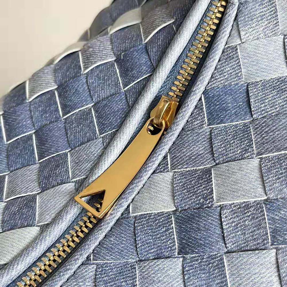 Bottega Veneta Women Mini Jodie Intrecciato Denim Effect Leather Top Handle Bag - image 9