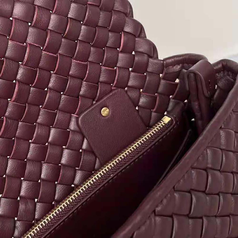 Bottega Veneta Women Patti Top Handle Bag in Lambskin-Maroon - image 7