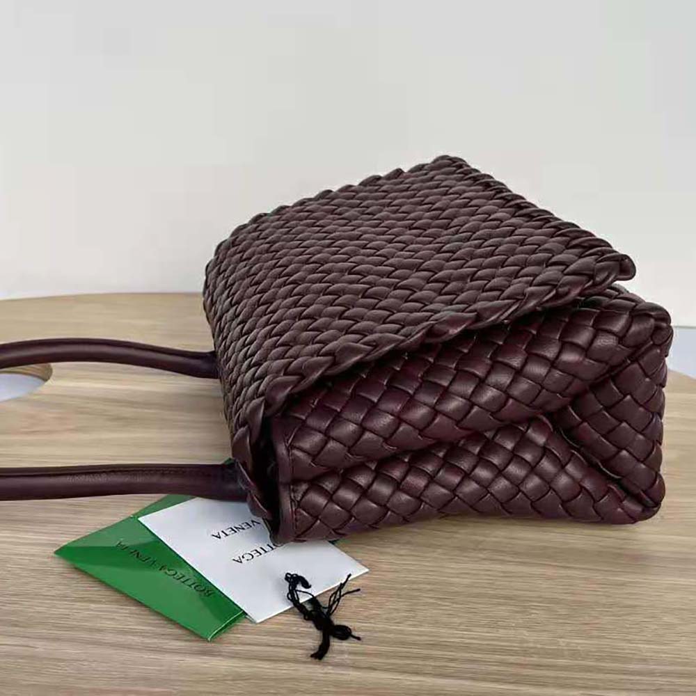 Bottega Veneta Women Patti Top Handle Bag in Lambskin-Maroon - image 4