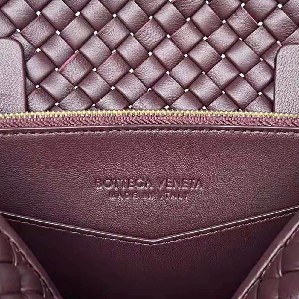 Bottega Veneta Women Patti Top Handle Bag in Lambskin-Maroon - image 6