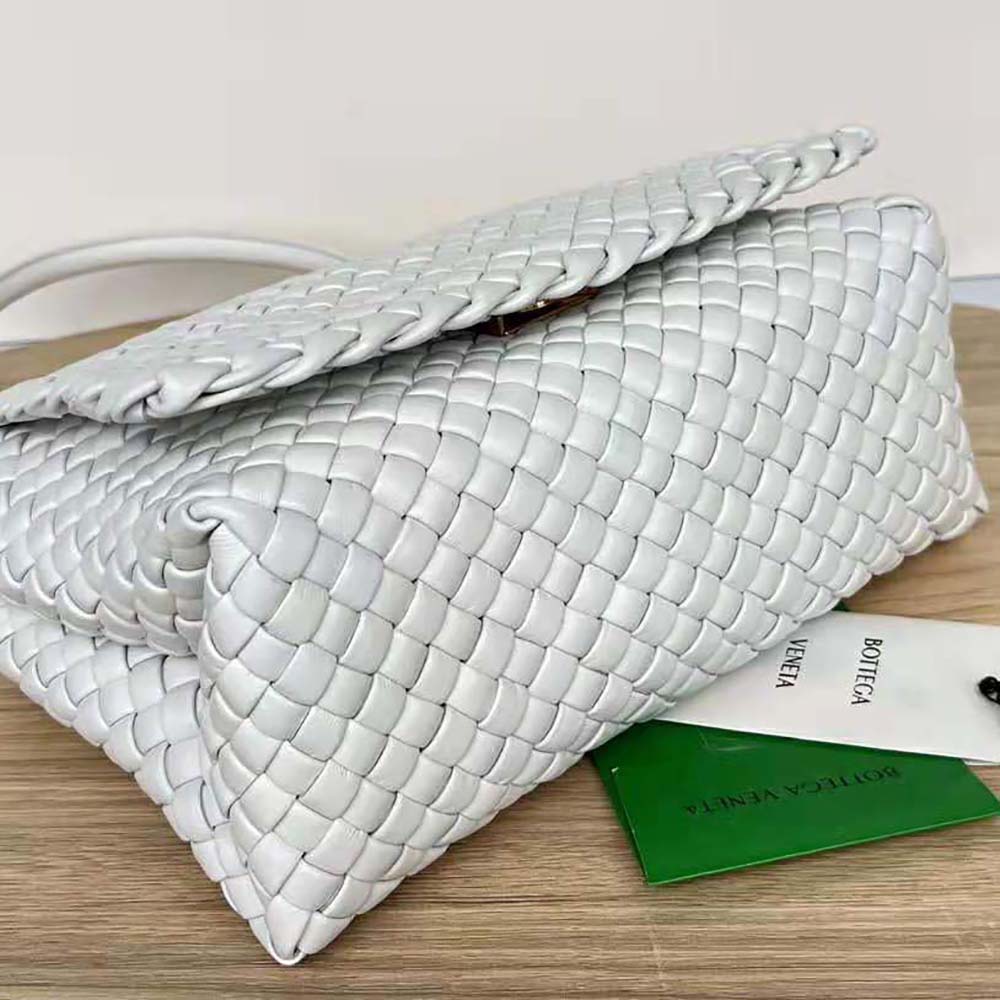 Bottega Veneta Women Patti Top Handle Bag in Lambskin-White - image 5