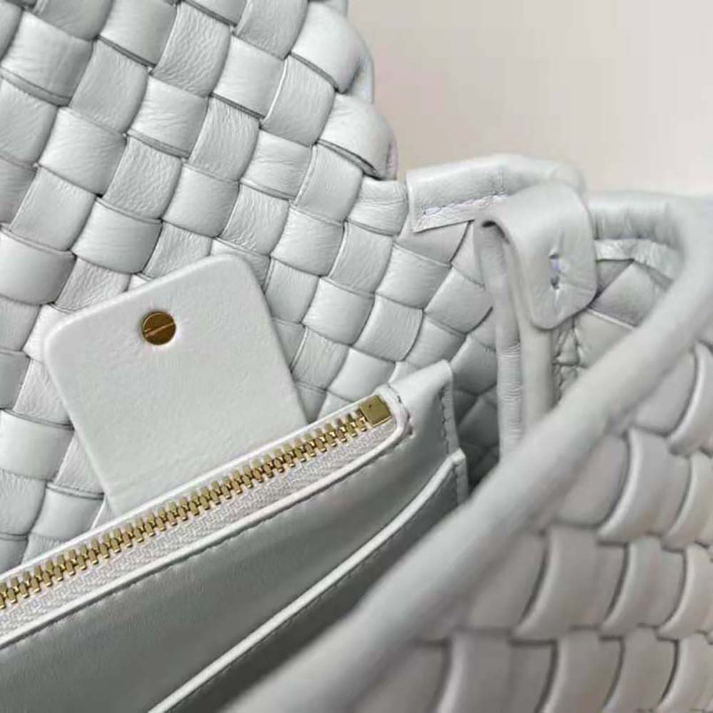 Bottega Veneta Women Patti Top Handle Bag in Lambskin-White - image 8