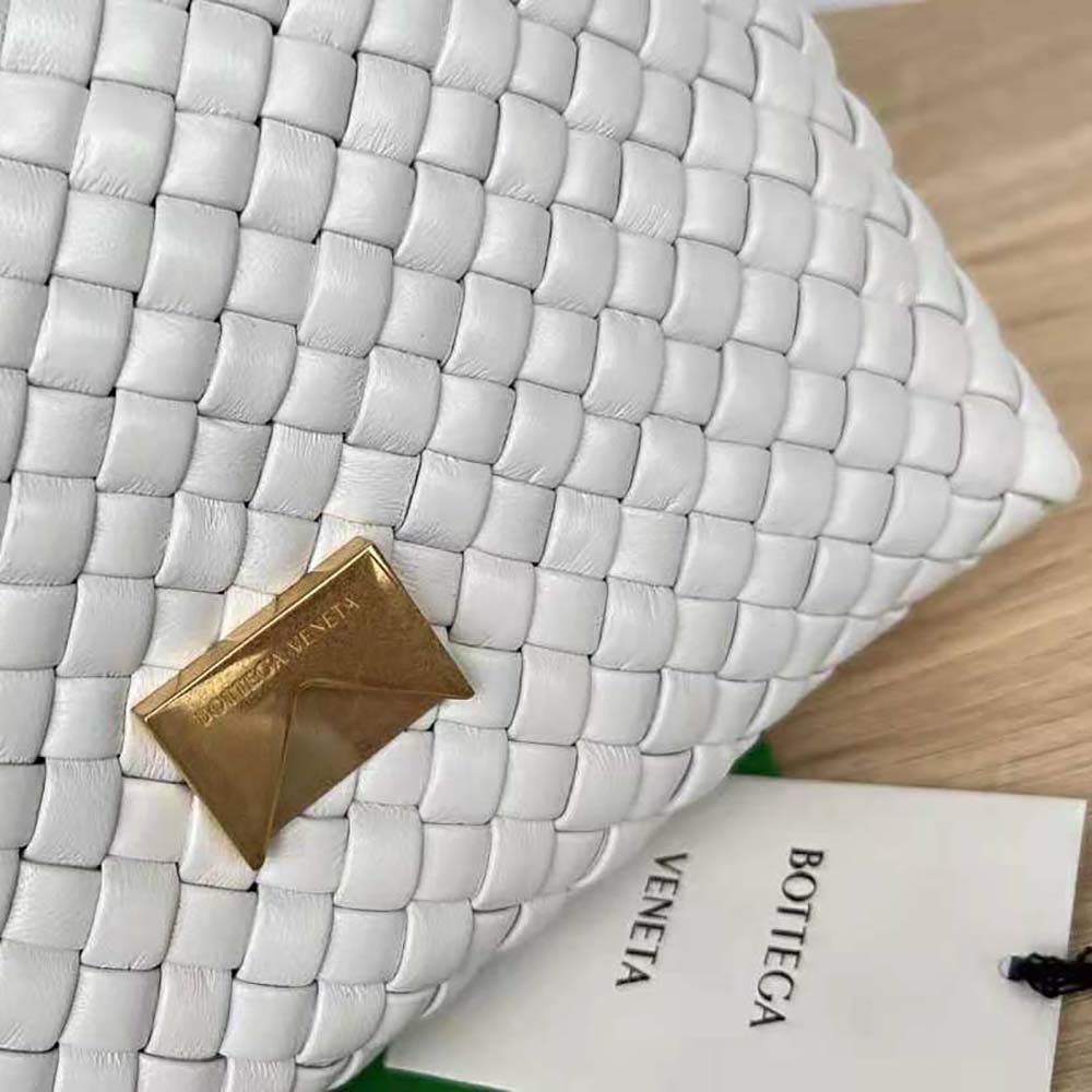 Bottega Veneta Women Patti Top Handle Bag in Lambskin-White - image 6