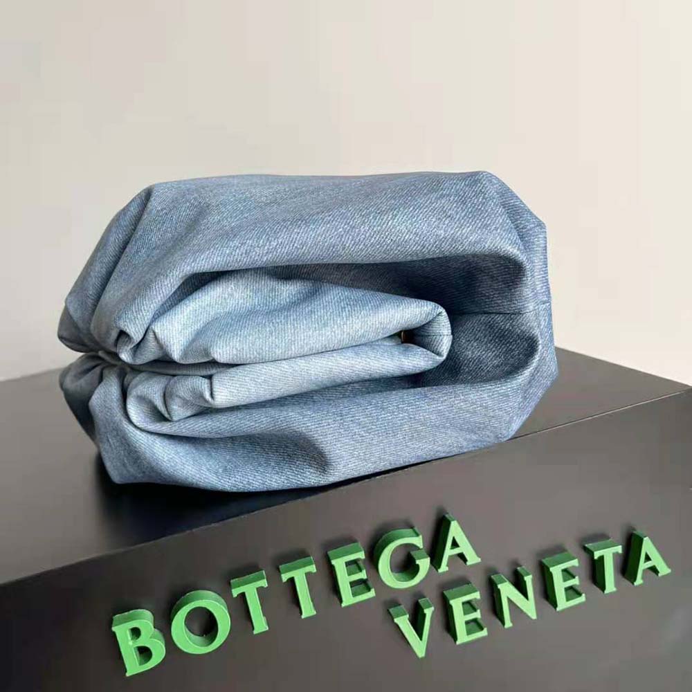 Bottega Veneta Women Teen Pouch Intrecciato Denim Effect Leather Clutch - image 6