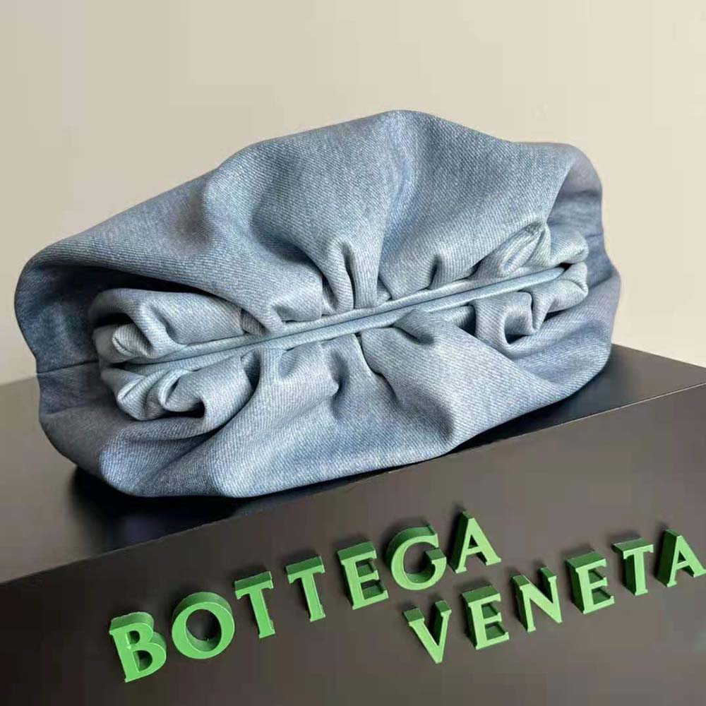 Bottega Veneta Women Teen Pouch Intrecciato Denim Effect Leather Clutch - image 5