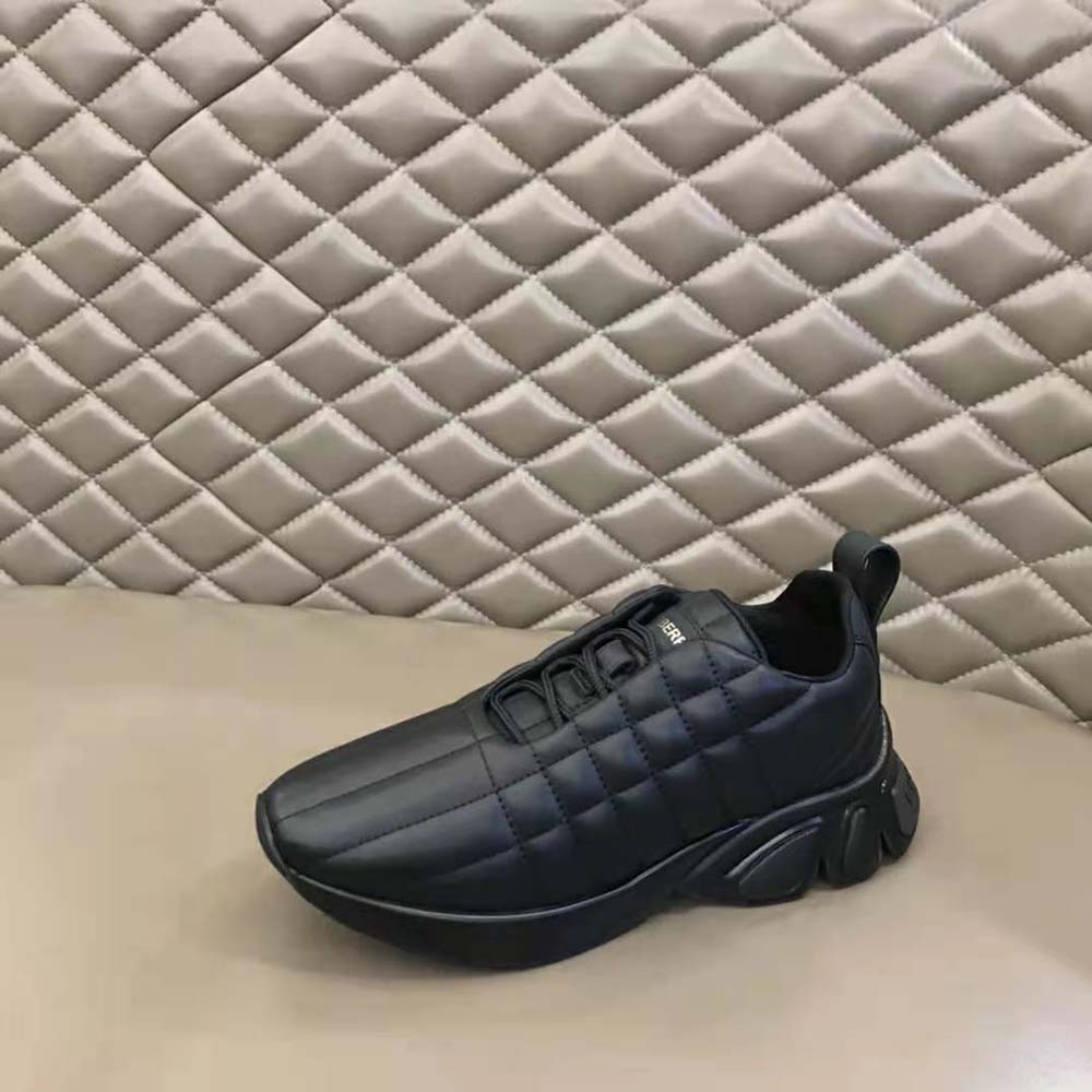 Burberry Unisex Quilted Leather Classic Sneakers-Black - image 8