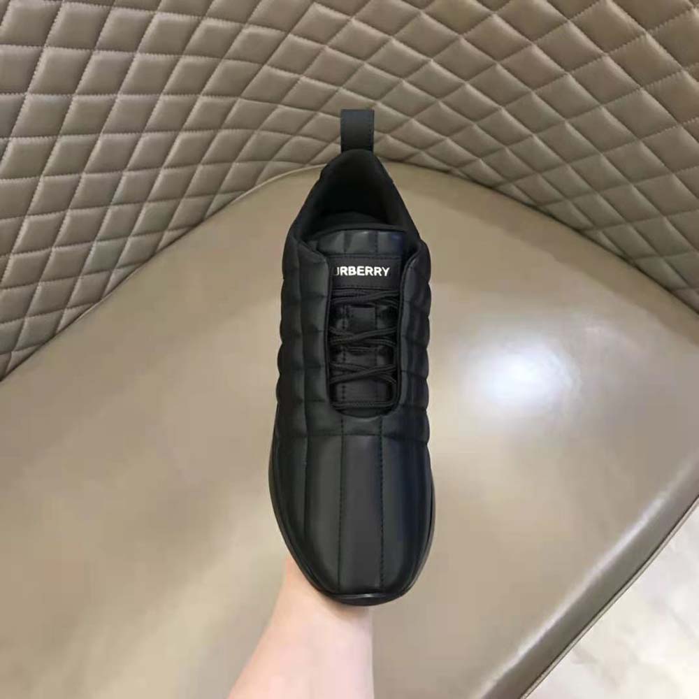 Burberry Unisex Quilted Leather Classic Sneakers-Black - image 6