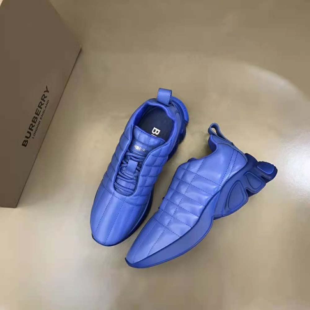 Burberry Unisex Quilted Leather Classic Sneakers-Blue - image 5
