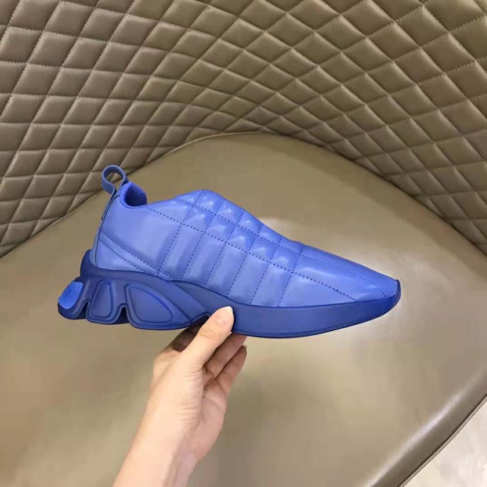 Burberry Unisex Quilted Leather Classic Sneakers-Blue - image 6