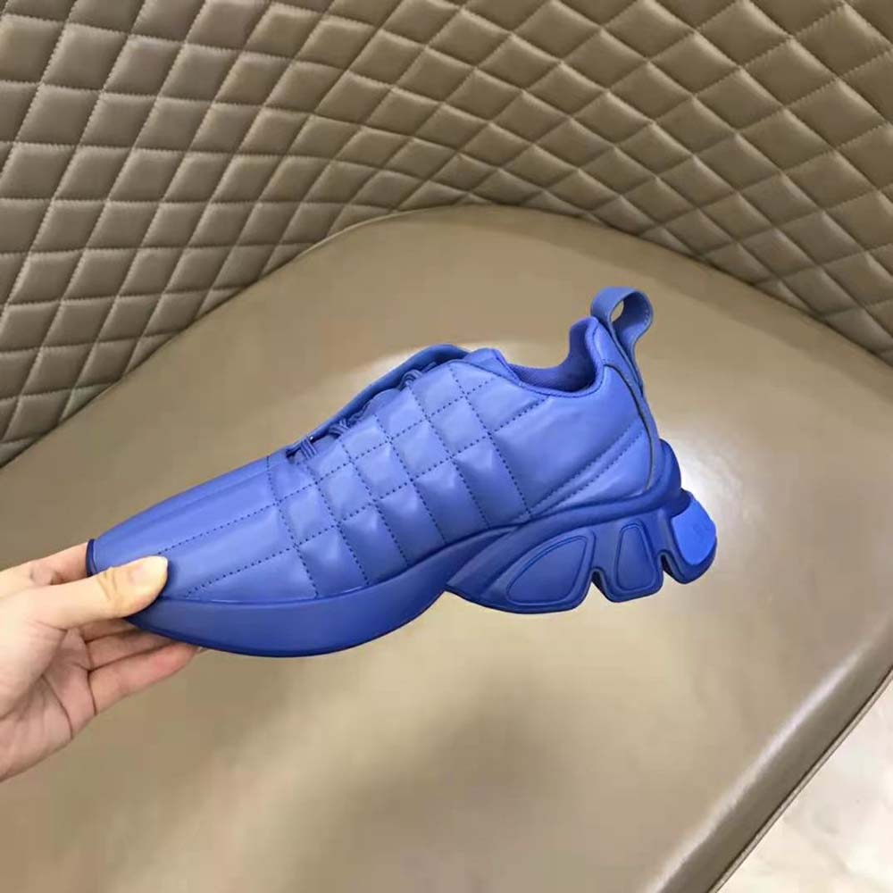 Burberry Unisex Quilted Leather Classic Sneakers-Blue - image 7