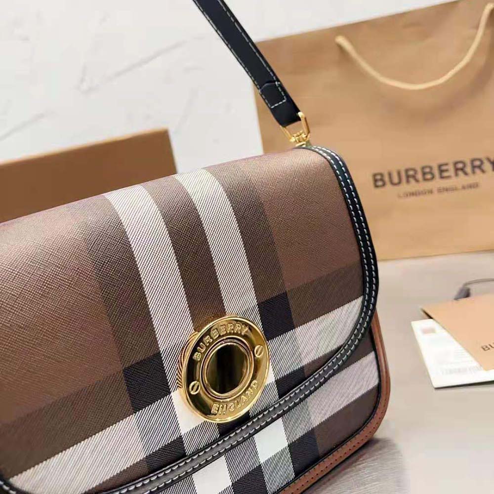 Burberry Women Check and Leather Small Elizabeth Bag - image 9
