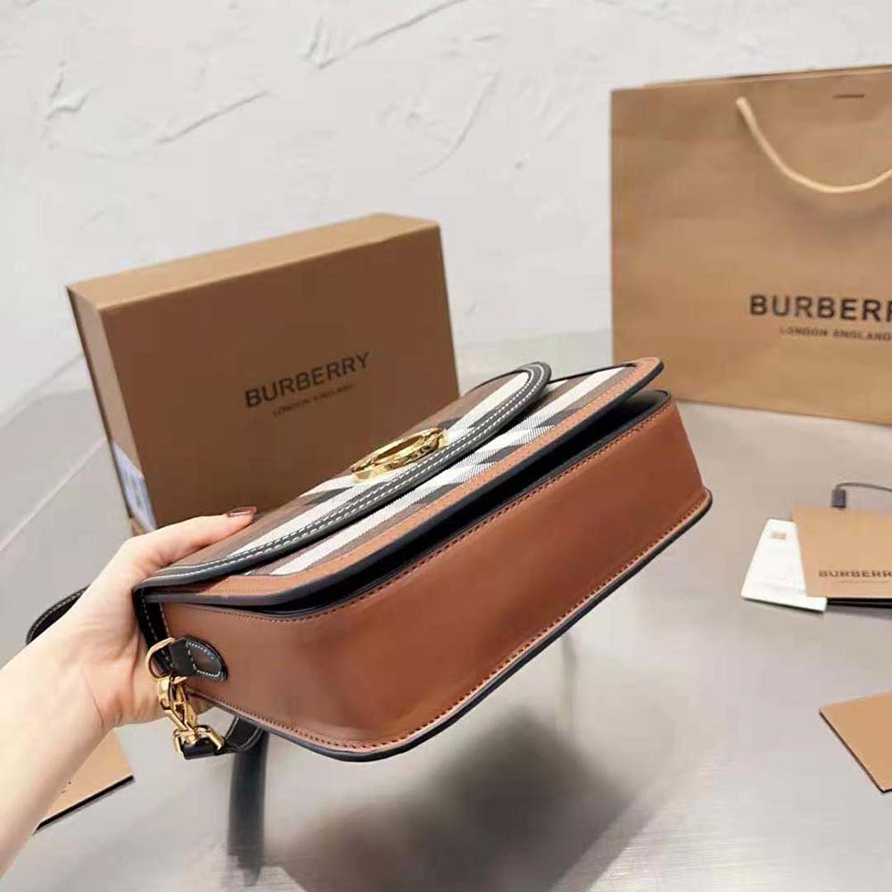 Burberry Women Check and Leather Small Elizabeth Bag - image 6